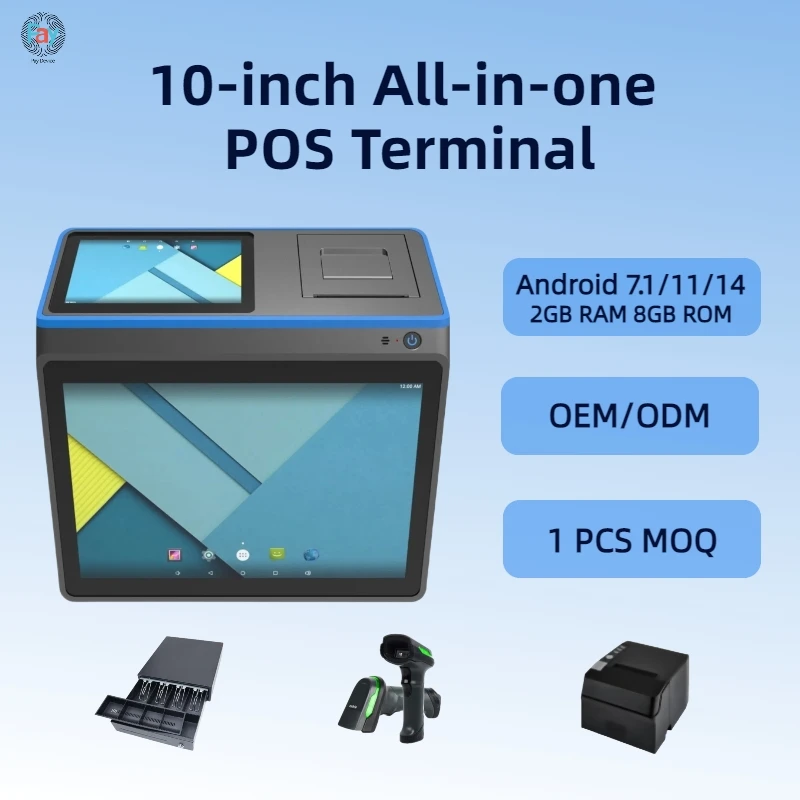 Kiosk POS PC with Android Terminal System Cashier Function and Barcode Reader SDK for Payment Food Kiosks
