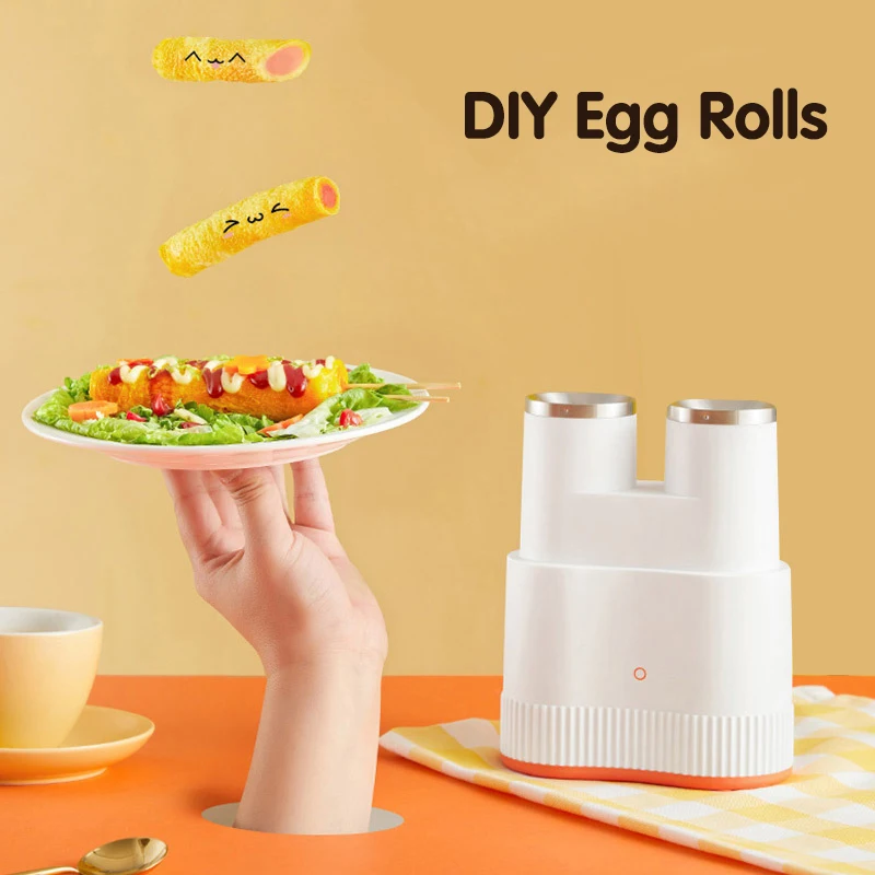 Double-tube Egg Roll Maker Breakfast Omelette Machine Automatic Egg Sausage Machine Egg Cooker Non Stick DIY Cooking Tool 220V