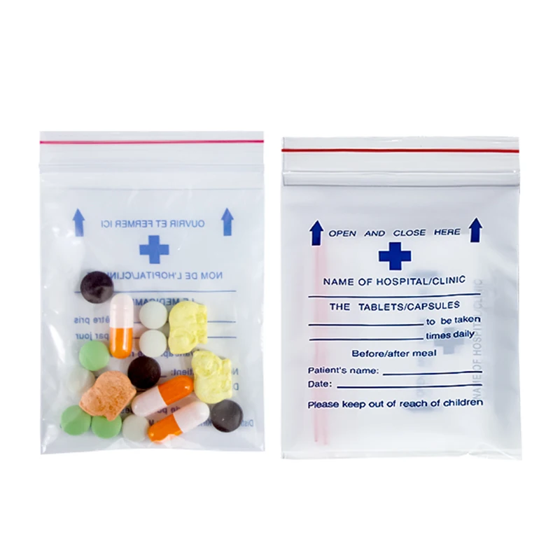 Фабрика YURUI LDPE пластиковый конверт для выдачи лекарств