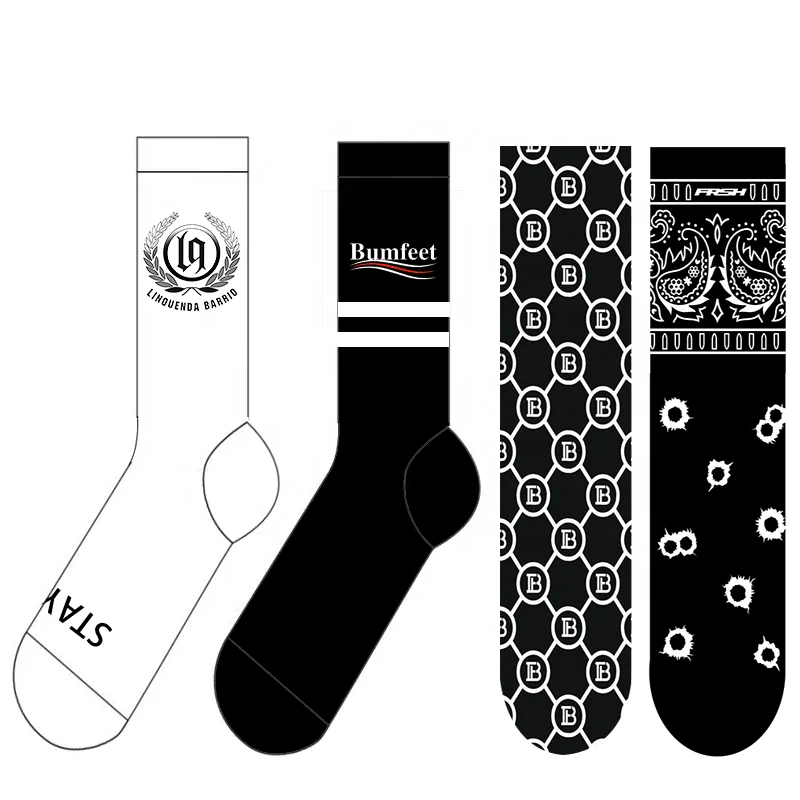 Unisex Crew OEM Design Customized Print Your Own Logo Sublimation Sock Man Custom Sublimate Sock