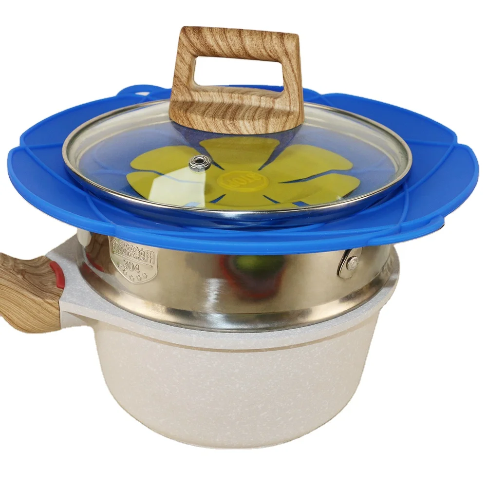 Силиконовые крышки BELOCHHY для кастрюль пищевого класса, многоразовая Крышка для сковородок с двойной подвеской, легкое хранение