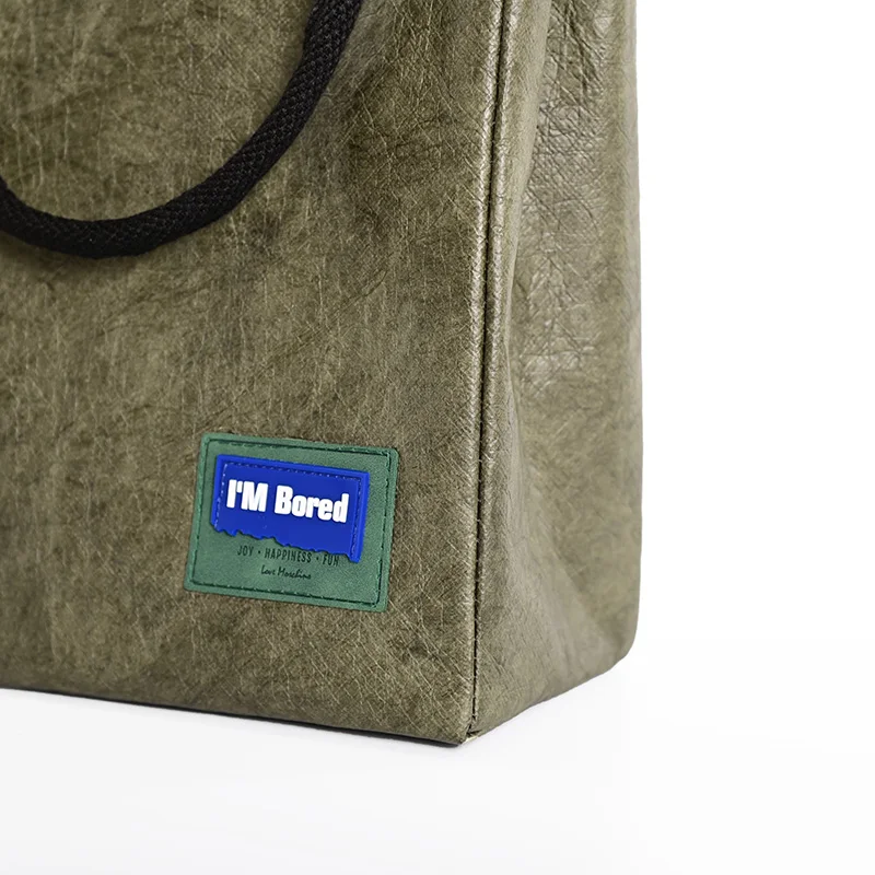 New Product Thermal Insulated Grocery Cool Carry Hard Small Blackish Green tyvek paper Cooler Lunch Bag