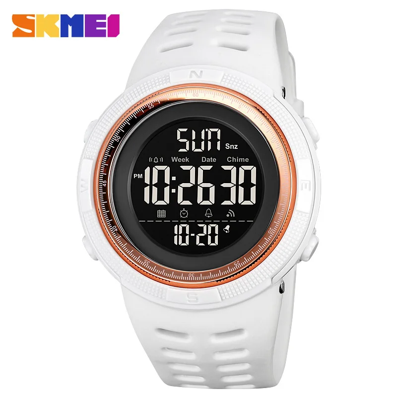 Skmei Digital Display Calendar Week Silicone 5ATM Luminous Display Digital Watches For Mens Sports Watch Outdoor Sport