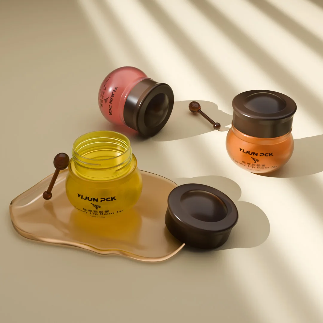 Hot Selling Honey Lip Balm Jar 10g Cosmetic Plastic Cream Jar for Lip Scrub Lip Balm container