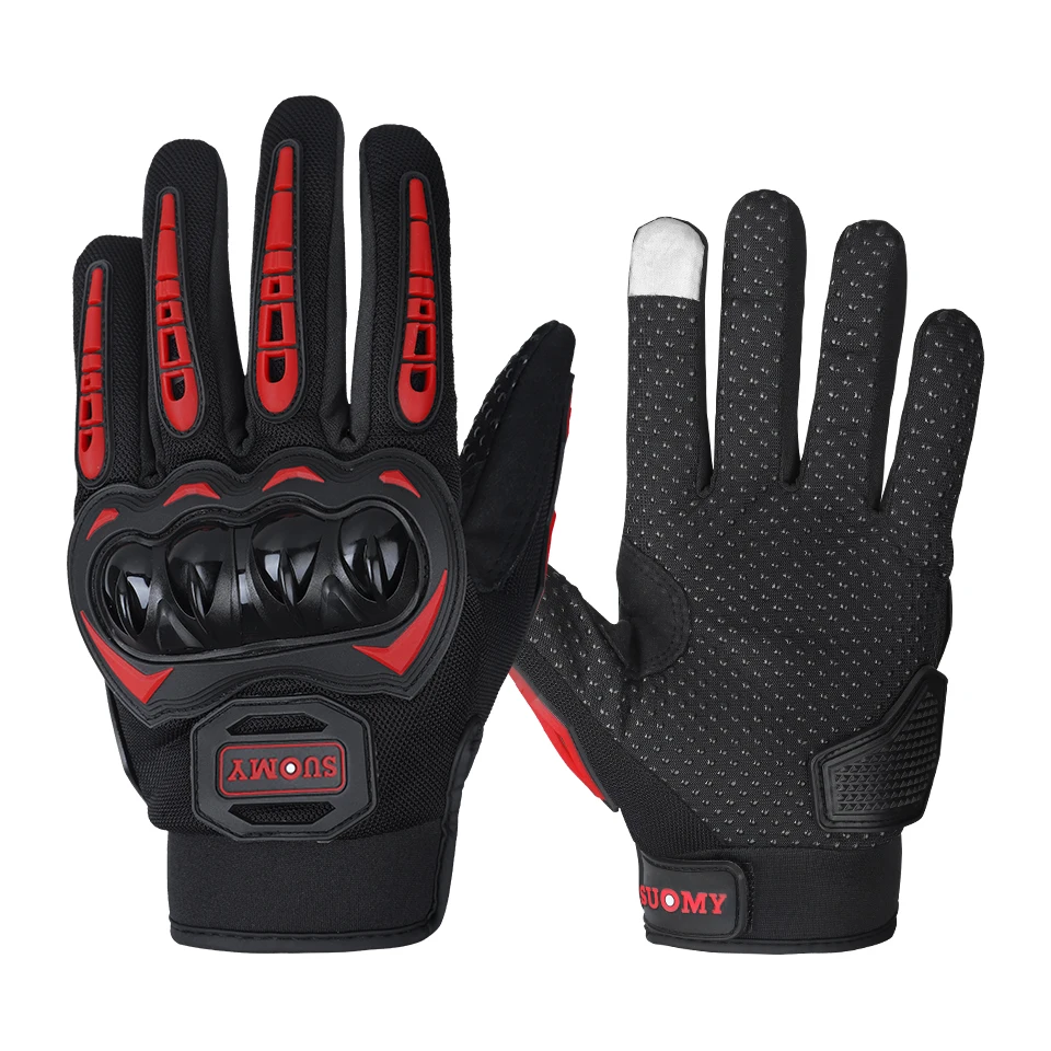 SUOMY Classic Biker Full Finger Motorcycle Gloves Breathable Wear-Resistant Non-slip Palm Off-road Riding Sports Protection
