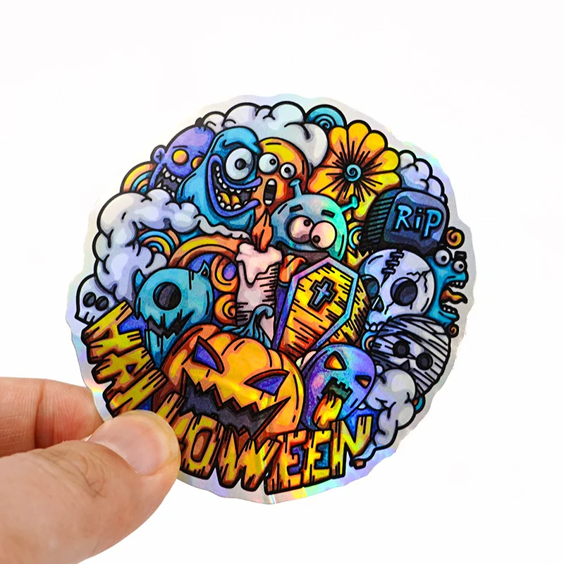Custom Stickers Waterproof Vinyl Pvc Clear Glitter Die Cut Anime Vinyl  Holographic Sticker