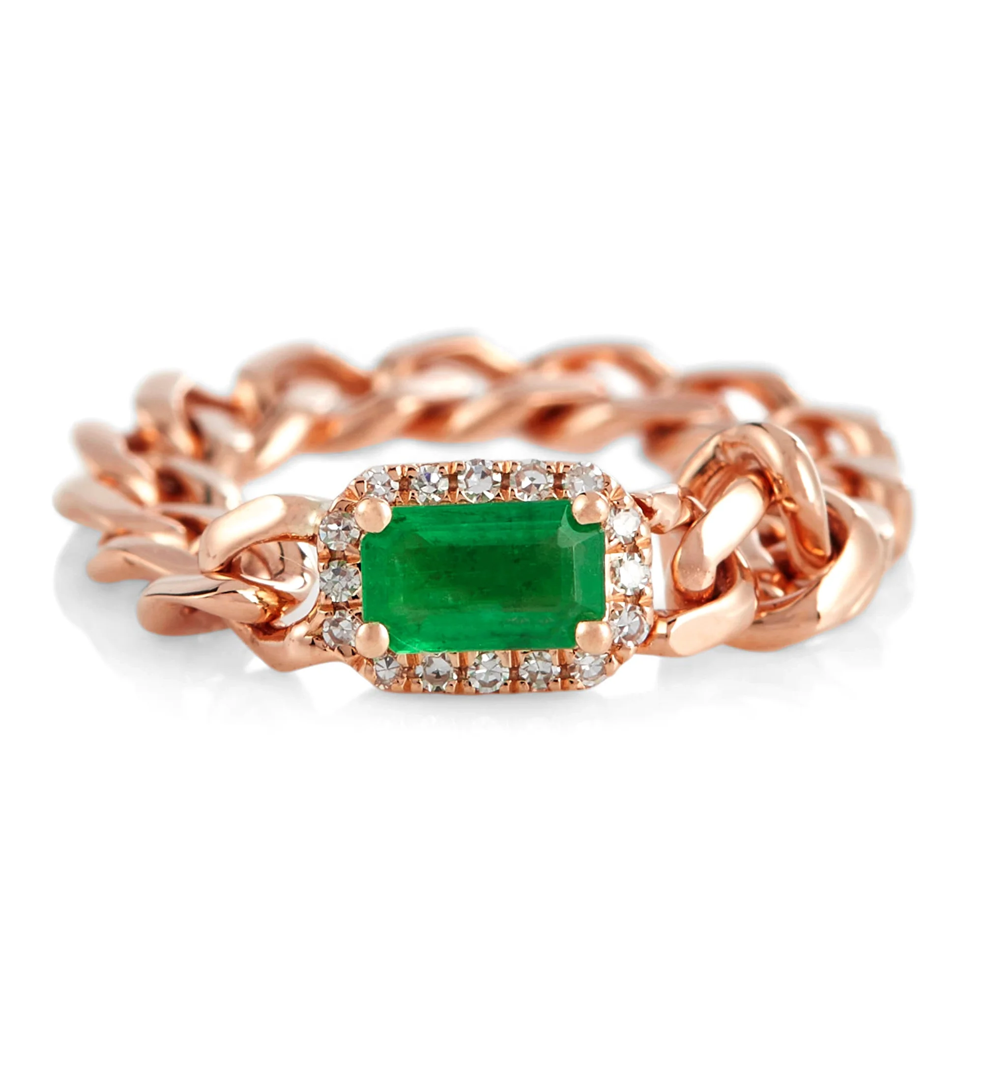 Milskye perfect jewelry for women fashion fine 925 silver 18k gold baby link diamonds emerald rings