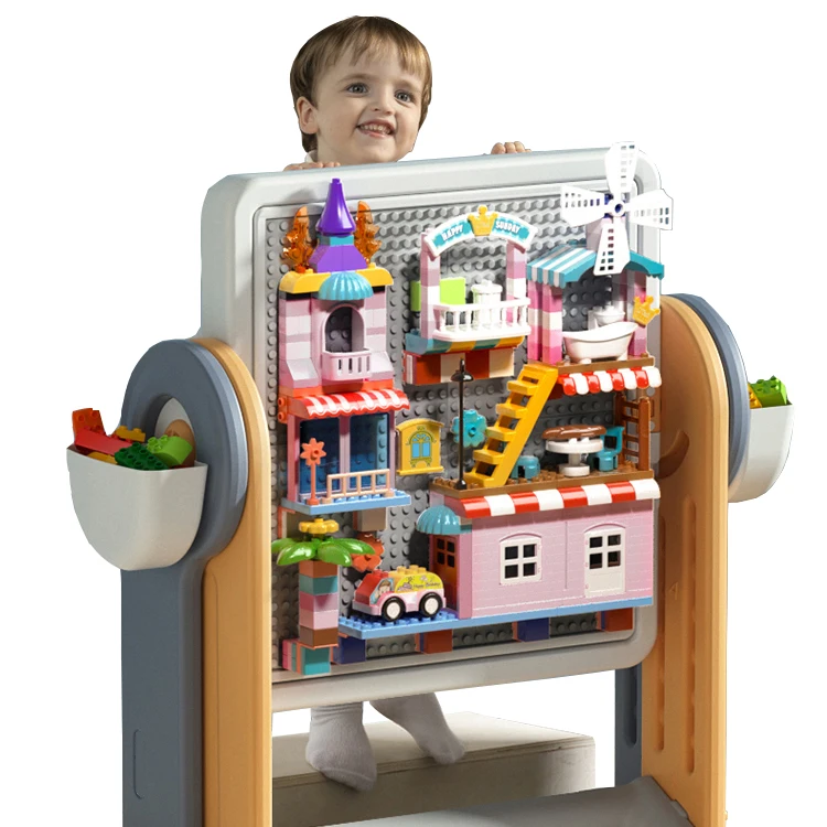 Kids Activity Table Toddlers Kids Table and Chair Set for Building Blocks All-in-One Kids Play Table, Water Table, Sand Table