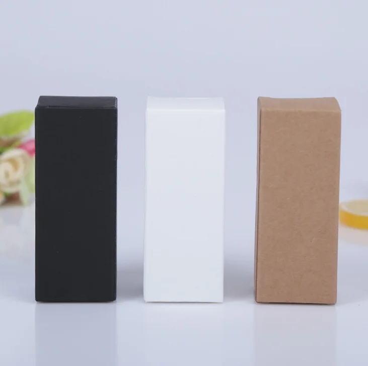 10 to 100ML essential oil bottle packaging box custom cosmetics small white black box kraft custom logo paper box