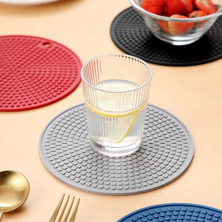 Heat Resistance Round Pot Holder Silicone Trivet Use For Hot Dishes Teapot Pots Pans Cups Hot Pads