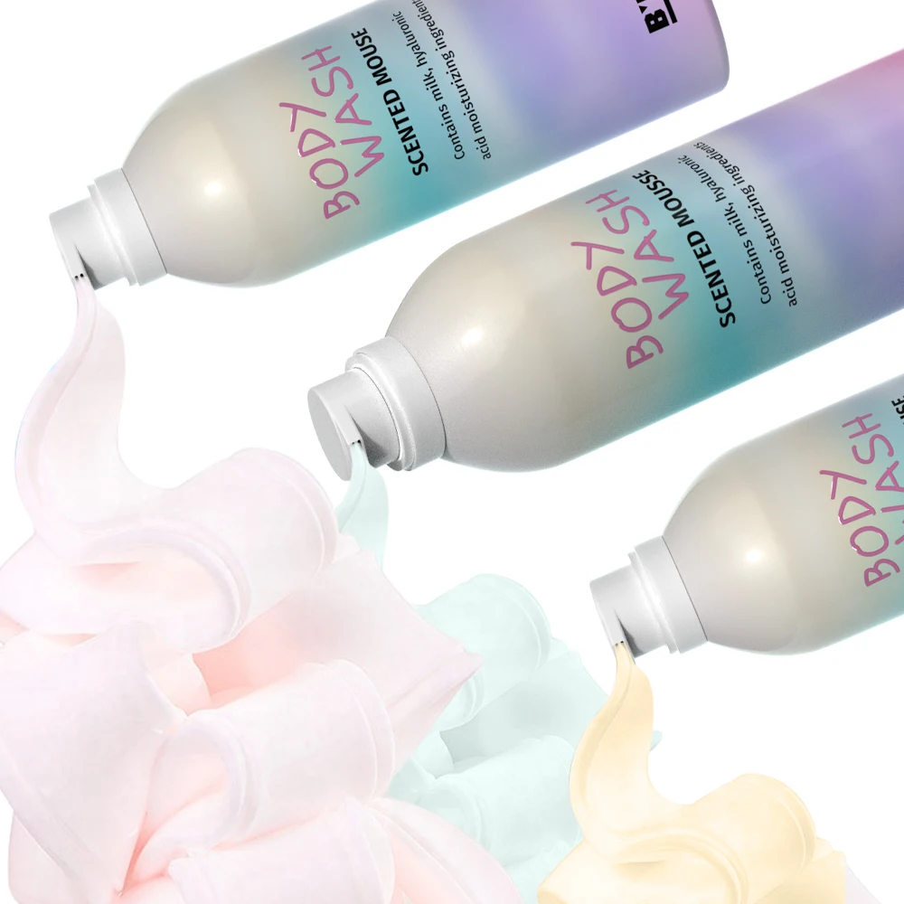 Private Label Wholesale Body Wash in Bulk Shower Foam Custom Mousse Foaming Whipped Shower Gel Manufacturer Factory