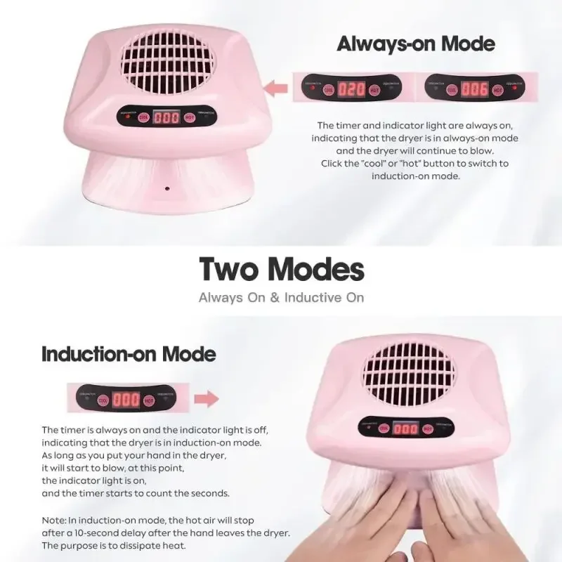 300W Cold Hot Nail Air Dryer Manicure Single Hand Nail Fan Infrared Automatic Sensor Manicure Cleaner Quick drying equipment