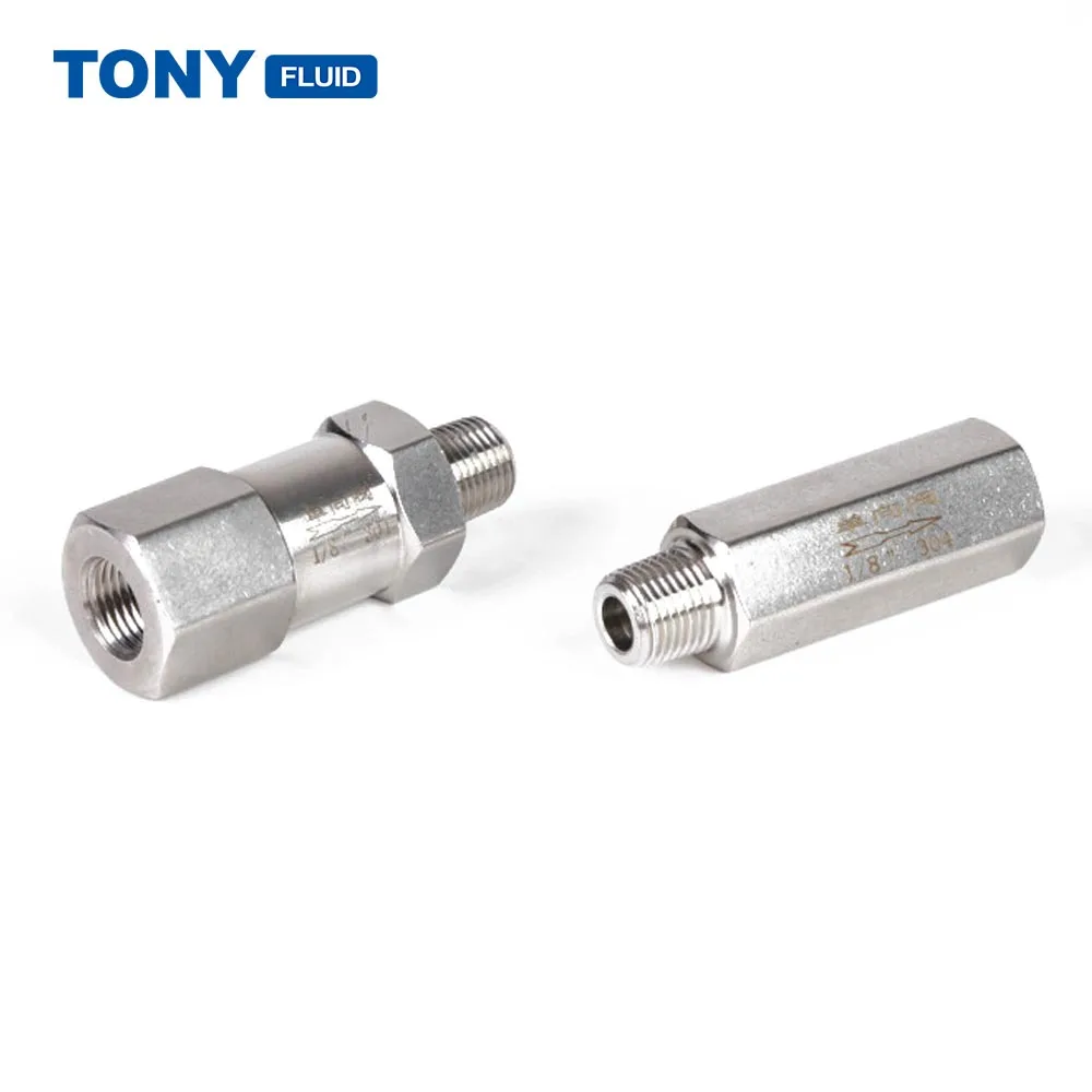 High Pressure 6000Psi SS304 SS316 Split Check Valve Male Female Non Return One Way Valve