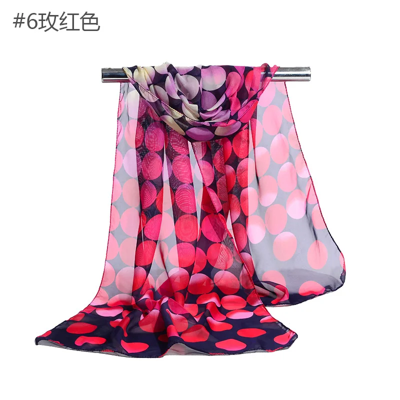 New arrivals fashion round pattern printed women chiffon scarf high quality print chiffon scarves for ladies