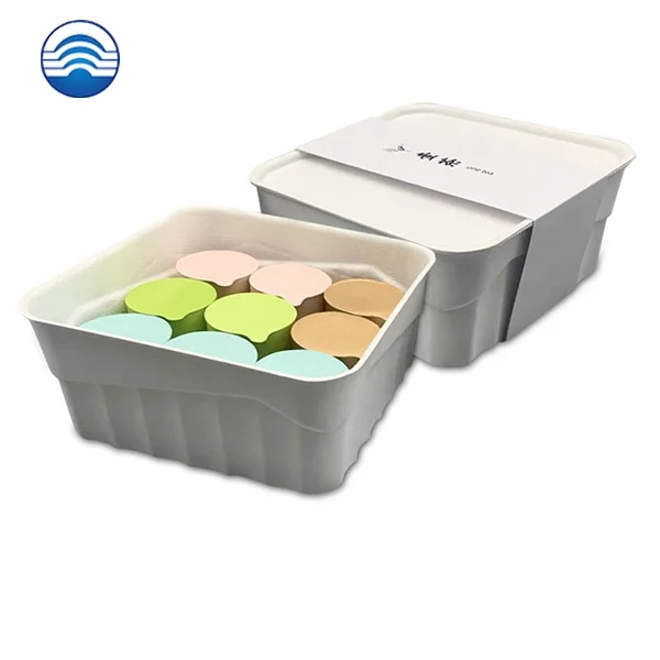 Small order 16 years factory custom white packing  model paper pulp box tray lid