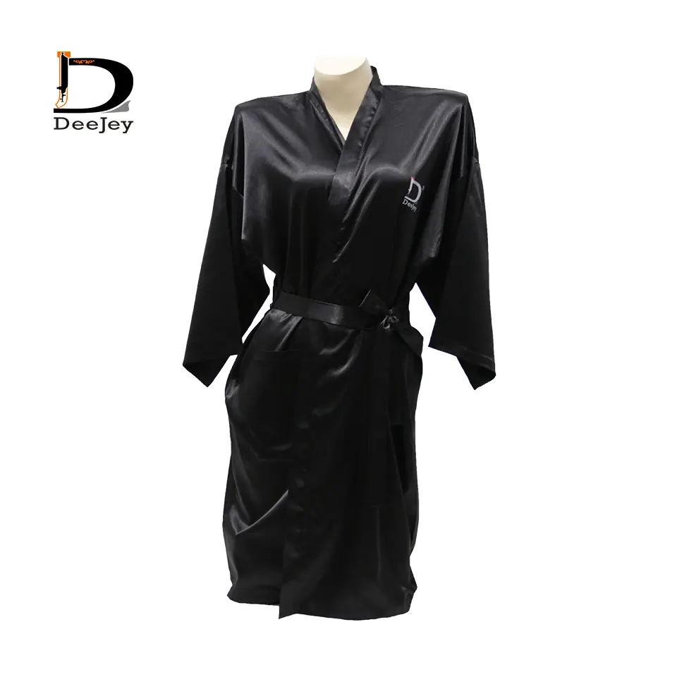 Customized Satin Spa Silk Robes Client Wrap Salon Robe Hairdressing High Quality Luxury Bathrobe Women Spa Shower Robe