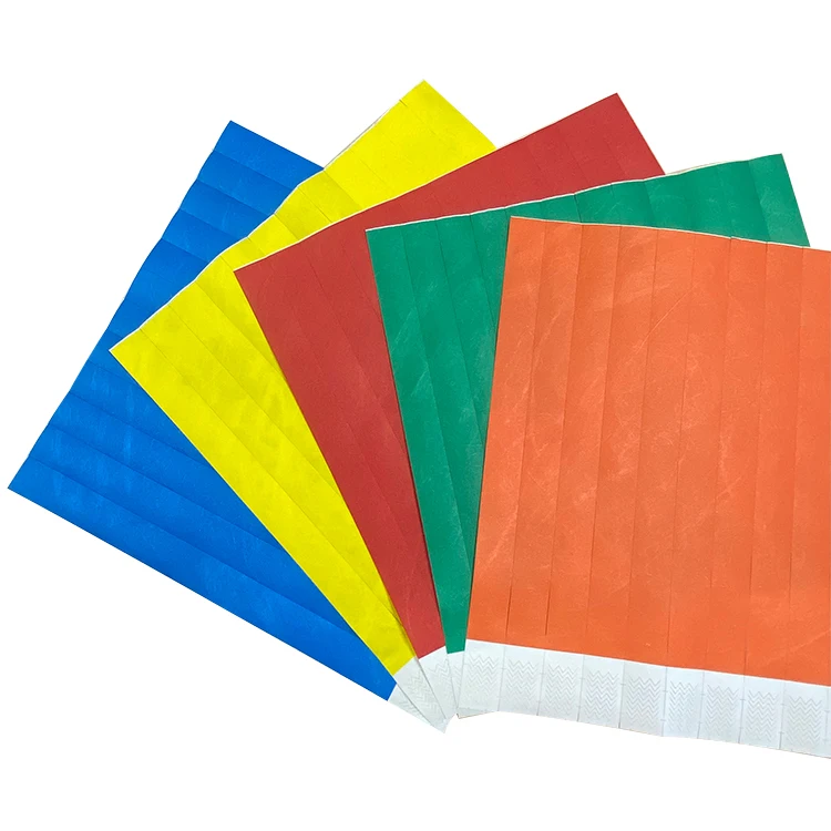 Water Proof Disposable Gliding Printable Tyvek Paper Tickets wristbands ID Bracelets For Events