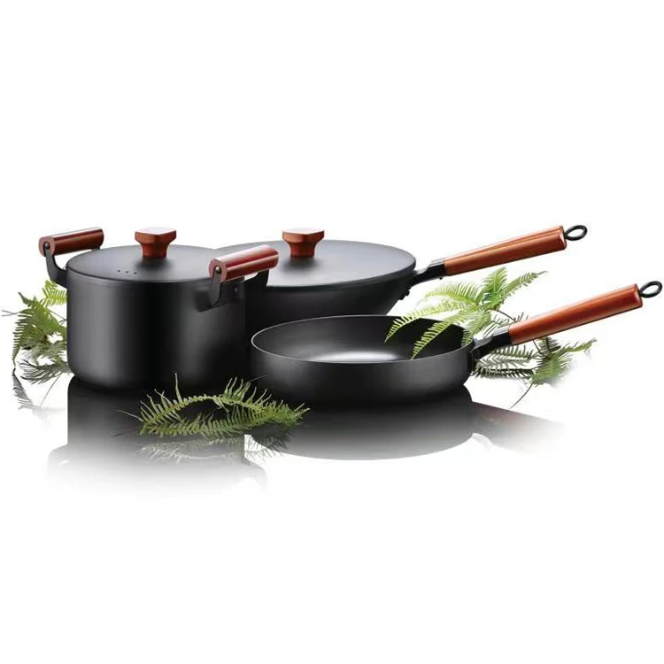 3 Pcs heavy duty pots and pans kitchen aluminum non stick pots cooking saucepan cookware sets