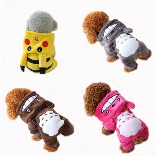 
 Одежда для домашних животных, одежда для собак, зимняя Милая одежда для кошек из аниме Тоторо, Пикачу, куртка для щенков, пальто для собак, костюм cточно  