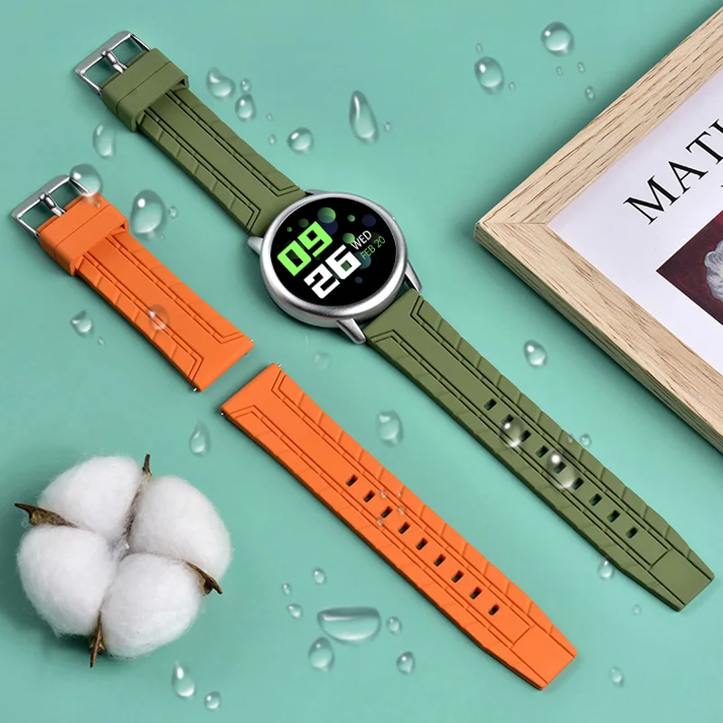 Quick Release Spring Bar FKM Rubber 22 mm Rubber Watch Strap