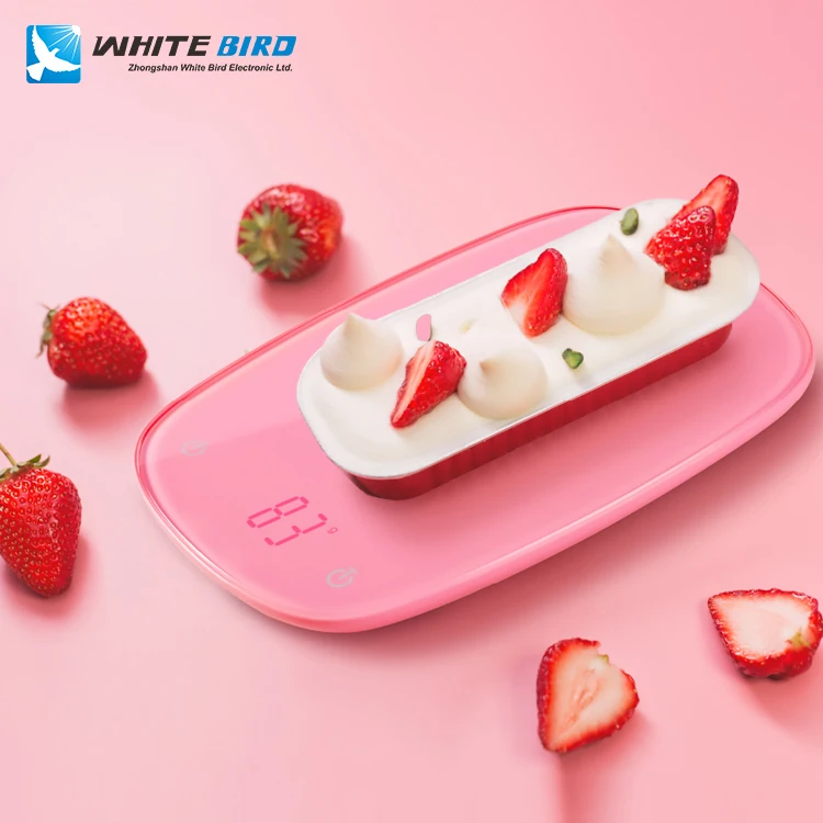 White Bird Colorful Digital LED Electronic 5Kg Glass Kitchen Scale