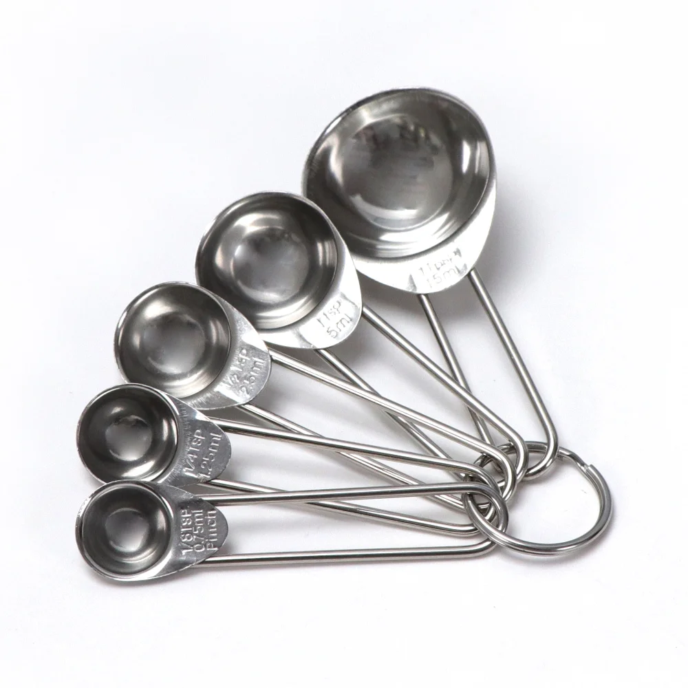 Stainless Steel Metal Measuring Spoons Complete Set of 6pcs Professional Measure Scoops