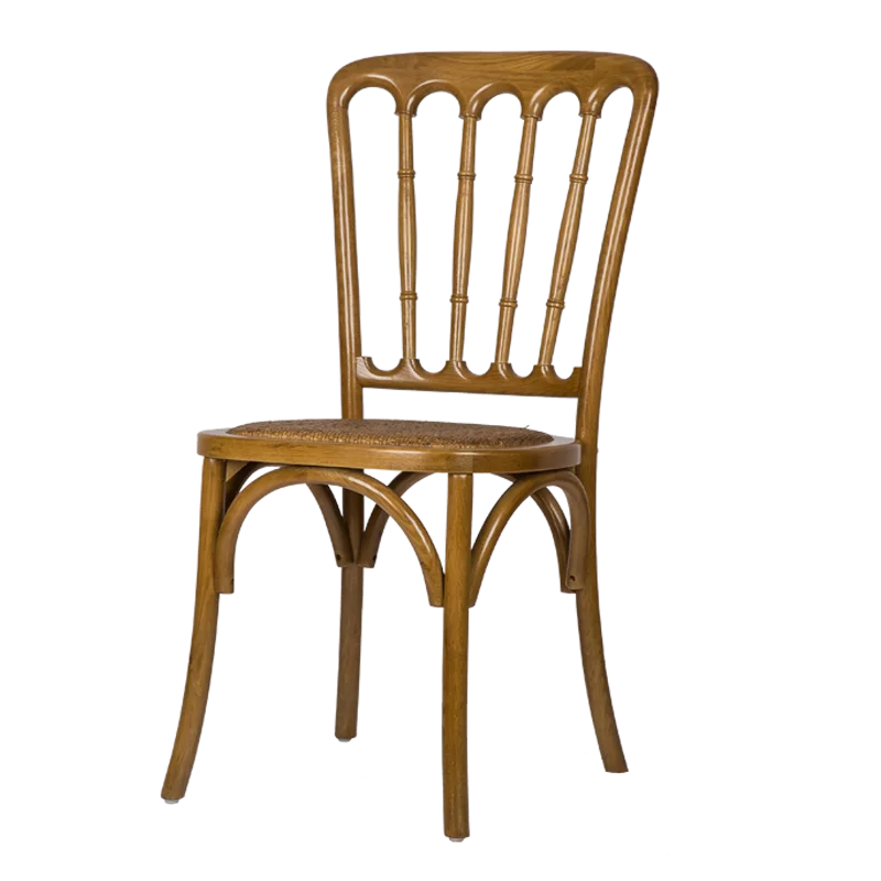 Wholesale Brown Wooden UK Bulk Rental Classic Banquet Wood Church Chiavari Pieces Wedding Event Chaise Napoleon Chair