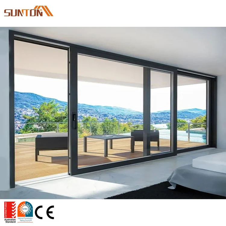 Custom made modern design luxury house villa hotel interior room aluminium frame glass sliding doors set