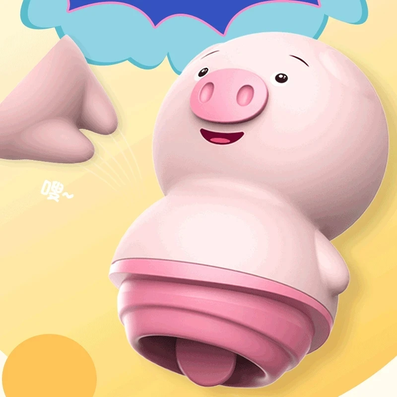 Cute pig Clit Licking Vibrator Tongue Oral Massager G-Spot Dildo Adult Sex Toy for Women