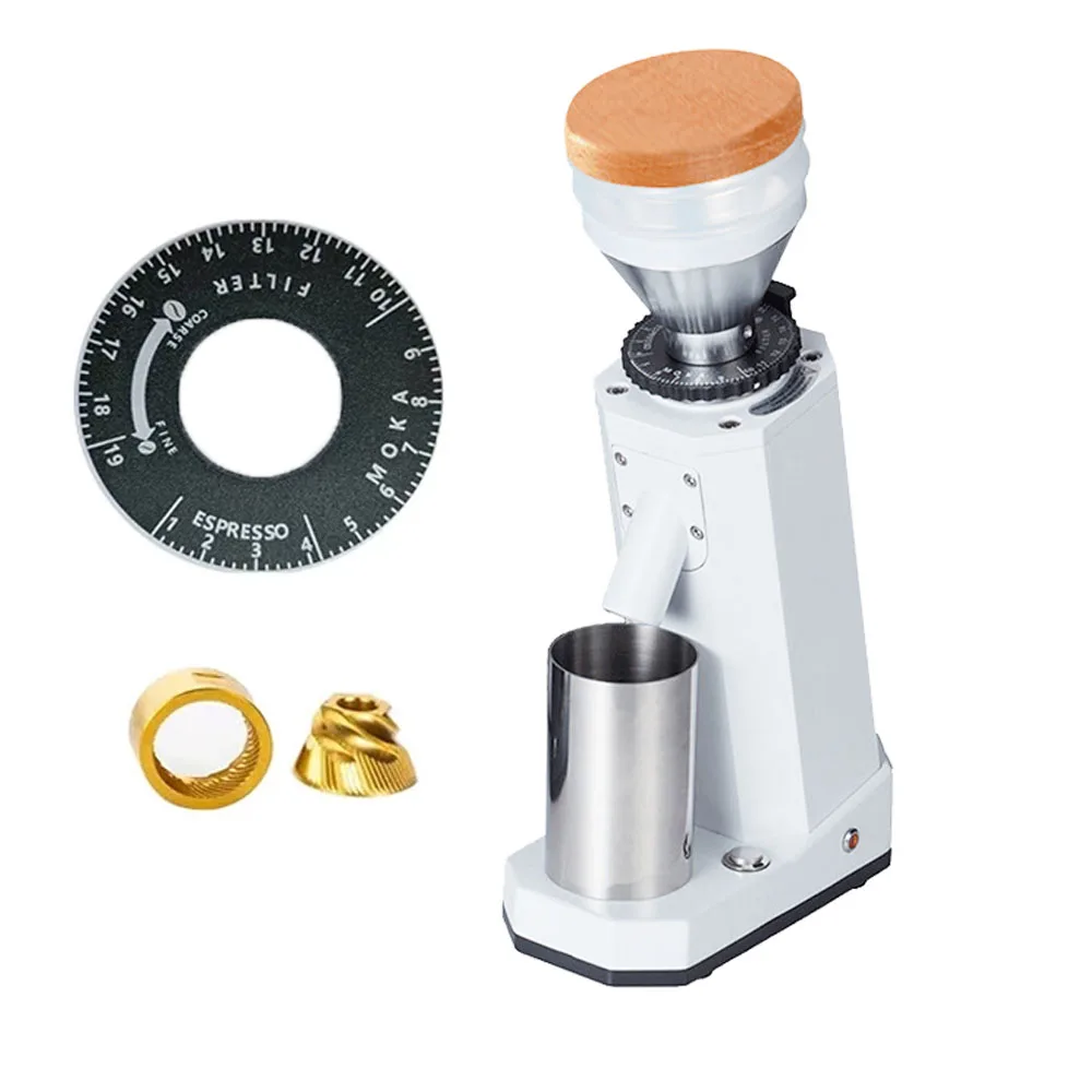 40MM Titanium Burr g 64 Electric Coffee Grinder Machine Fully Automatic 19 Gears Thickness Adjustment Coffee Beans Grinder
