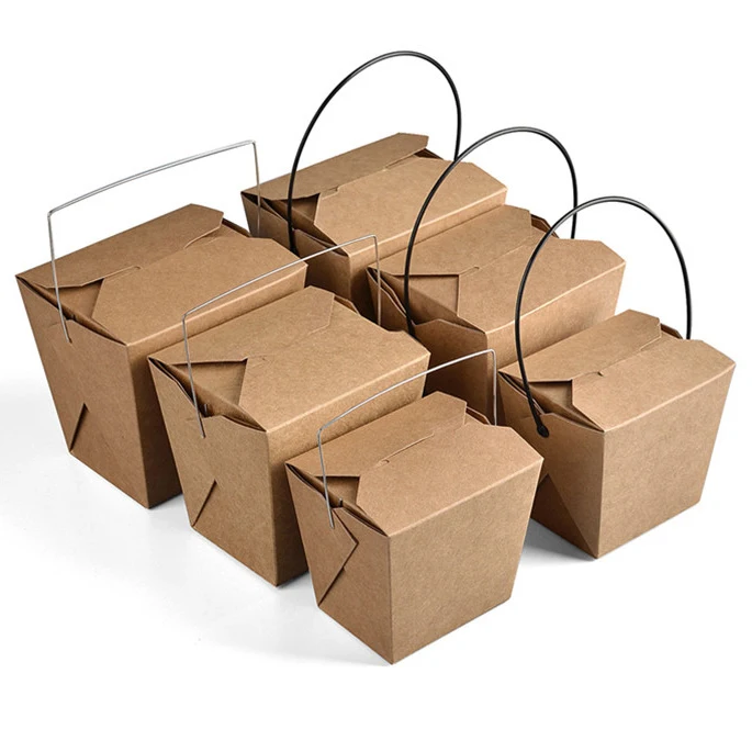 bagasse take out shippinges kraft paper biodegradable take away boxes bakery Disposable reusable chinese noodle box