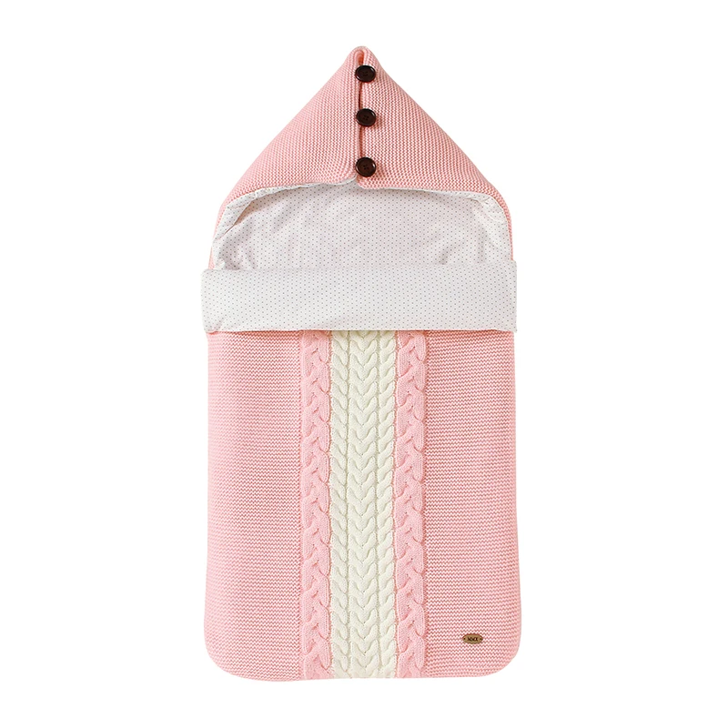 
Newborn Baby Warm Hooded Sleeping Bags Infant Button Knit Sleeping Bags Winter 