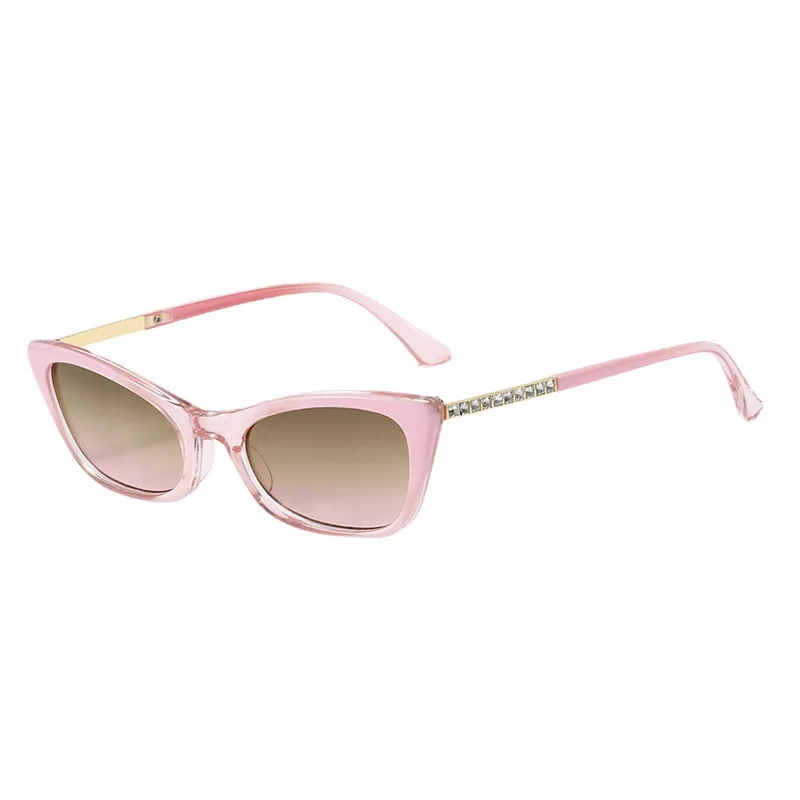 Fashion sun glasses trend European and American cat eye sun glass with diamond inlaid high-grade designer shades