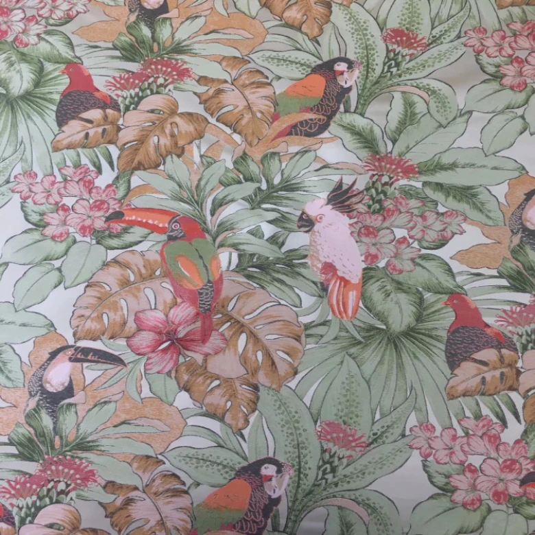 flowers pure silk satin jacquard fabric/ brocade dobby silk fabrics