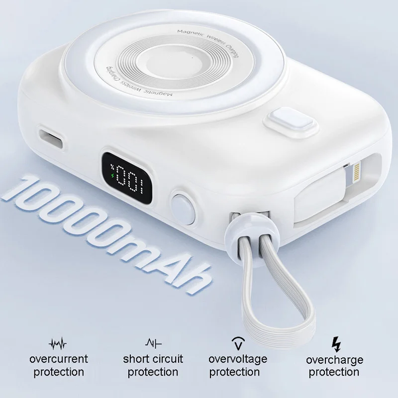 2024 New Shared Powerbank with Charging Stand Fast Charging Mini Slim Power Bank Portable 10000mAh Wireless Magnetic Powerbanks