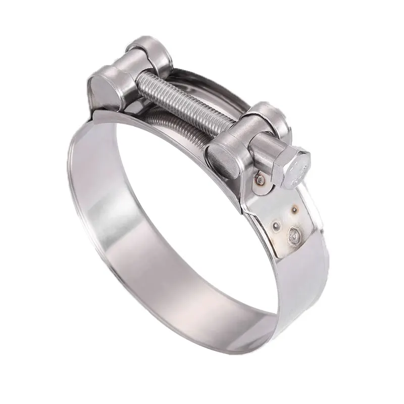 Heavy Duty T Bolt Hose Clamp Stainless Steel SS201 European Style Strong Hoop Single Head Clamp