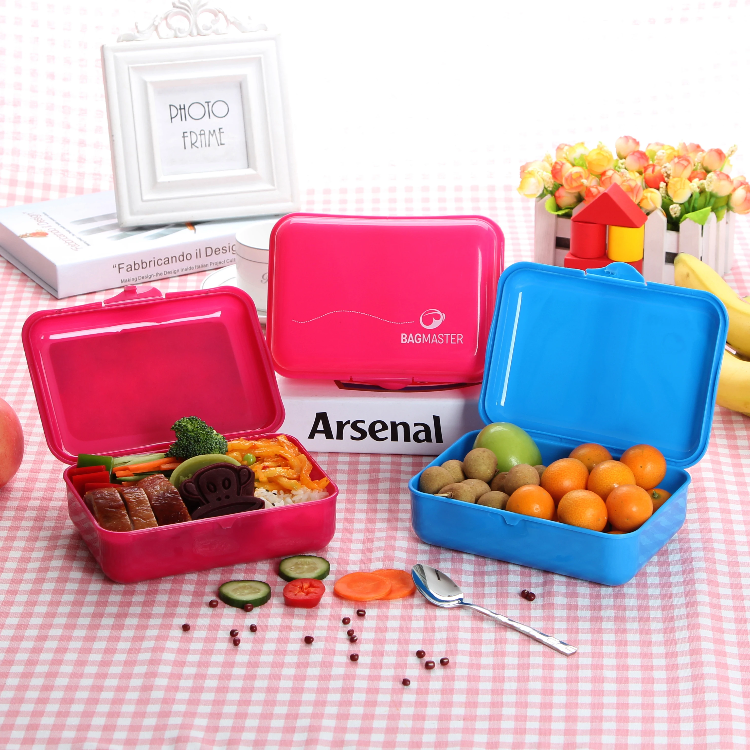
Customized Easy Carry leakproof snack box children kids lunch box plastic 