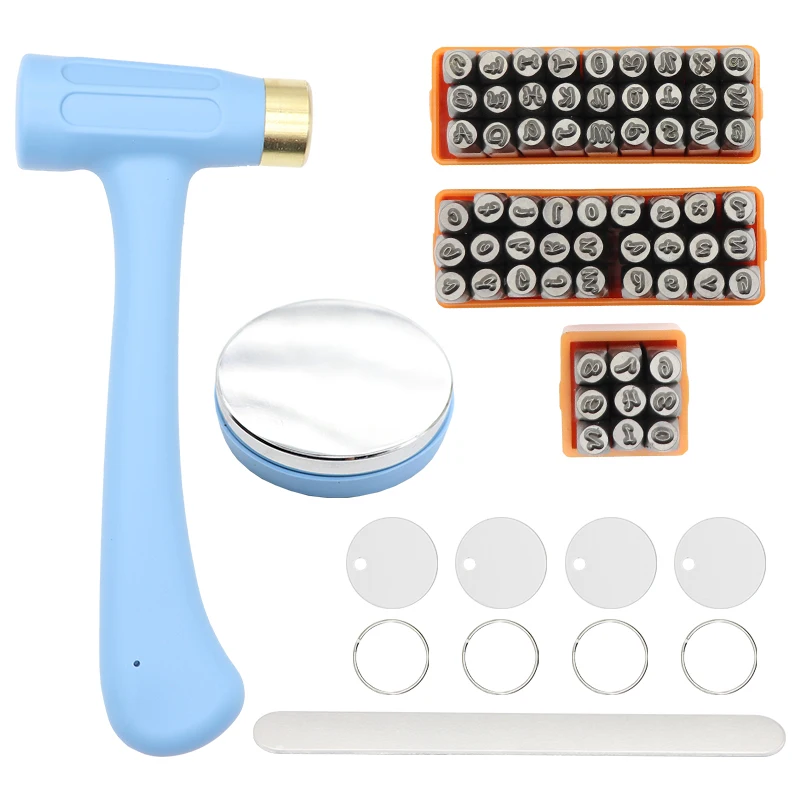 Stenciled Letter Punch Set Combination Jewelry Tool Print Punch Mounting Hammer Set