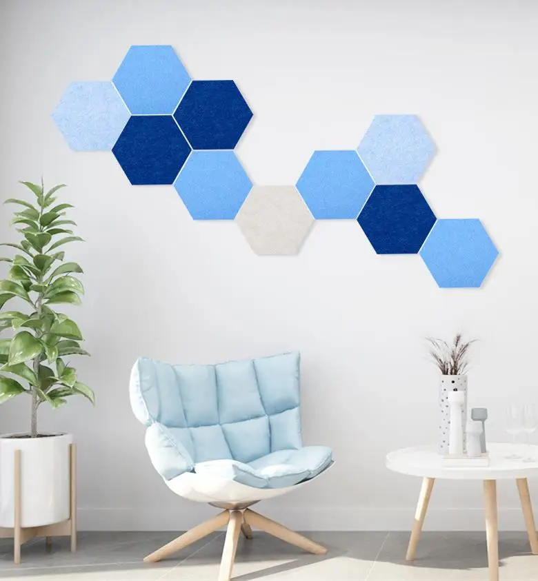 Hexagon Soundproofing Sound Absorbing Felt Tiles Acoustic Panel