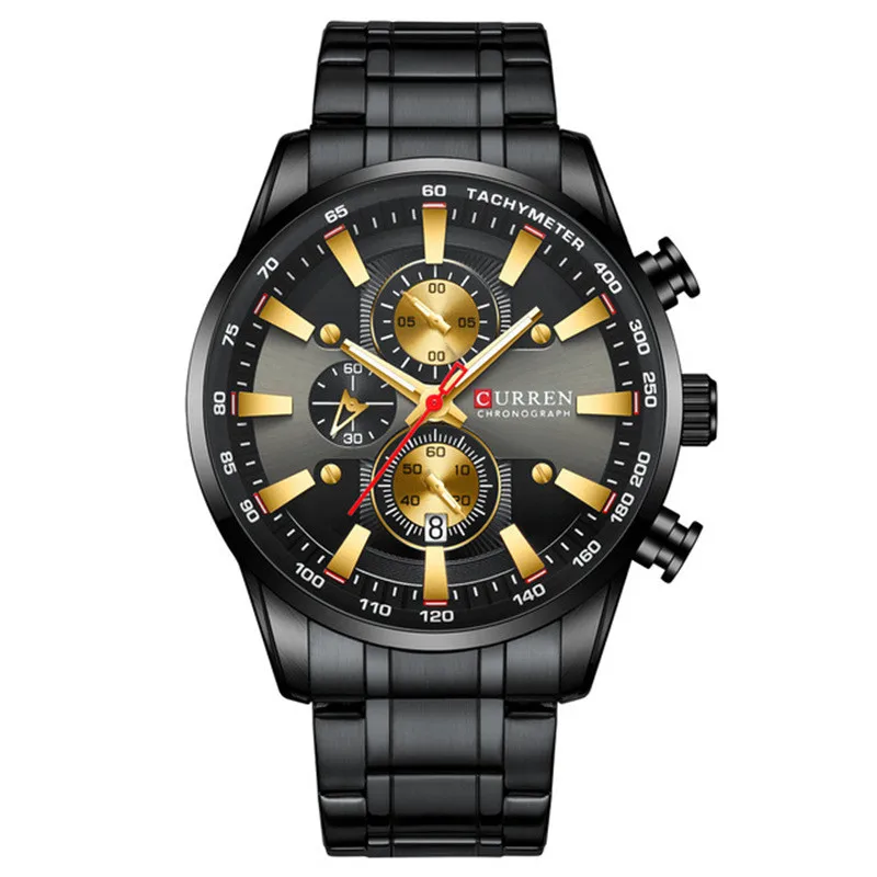 Free Wild Style for Men Wristwatch  CURREN 8351 Waterproof Watch with Six pins Multifunctional and Fashionable Steel Band Watch