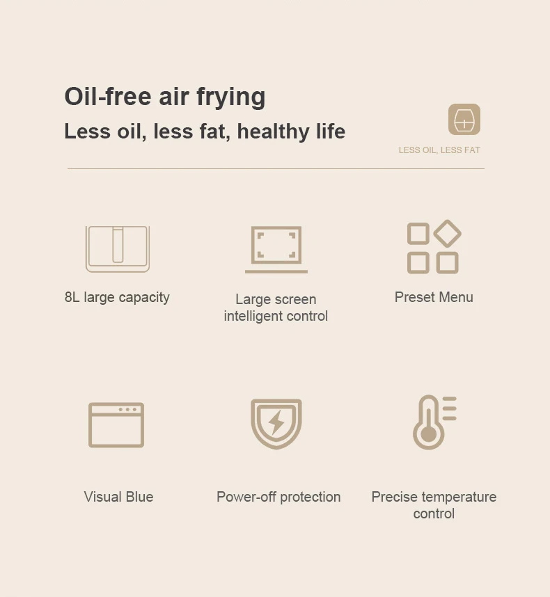 Cheap oilfree hot air fryer kitchen an small air fryer machine to bake chicken wings