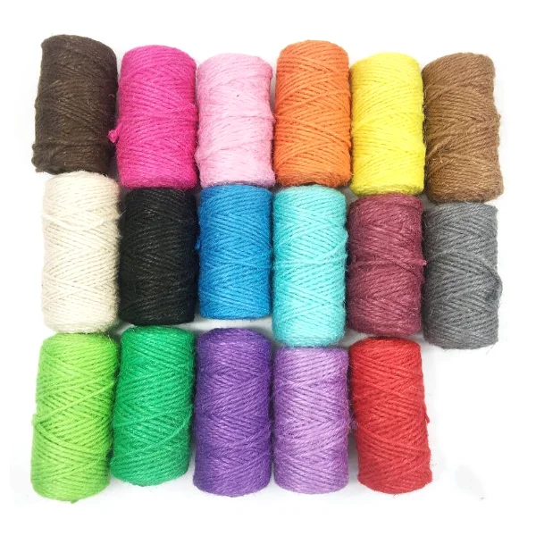 2 mm 100 Meters Raw Natural Hemp Bulk Jute Craft Twine Burlap String Rope for Home Garden Gift Wrapping Decorations