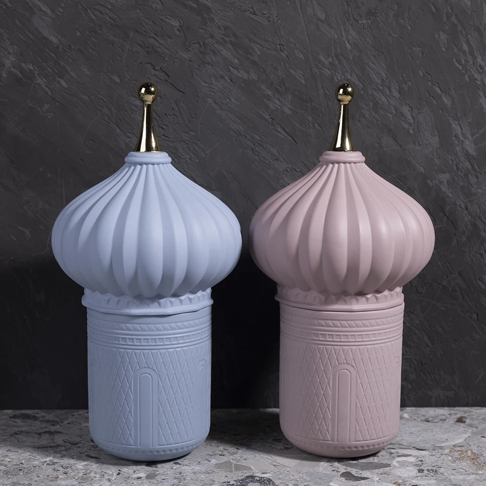 Modern Matte Unique ceramic luxury candle jars with lids colorful nordic other candle holders for home decor candle container