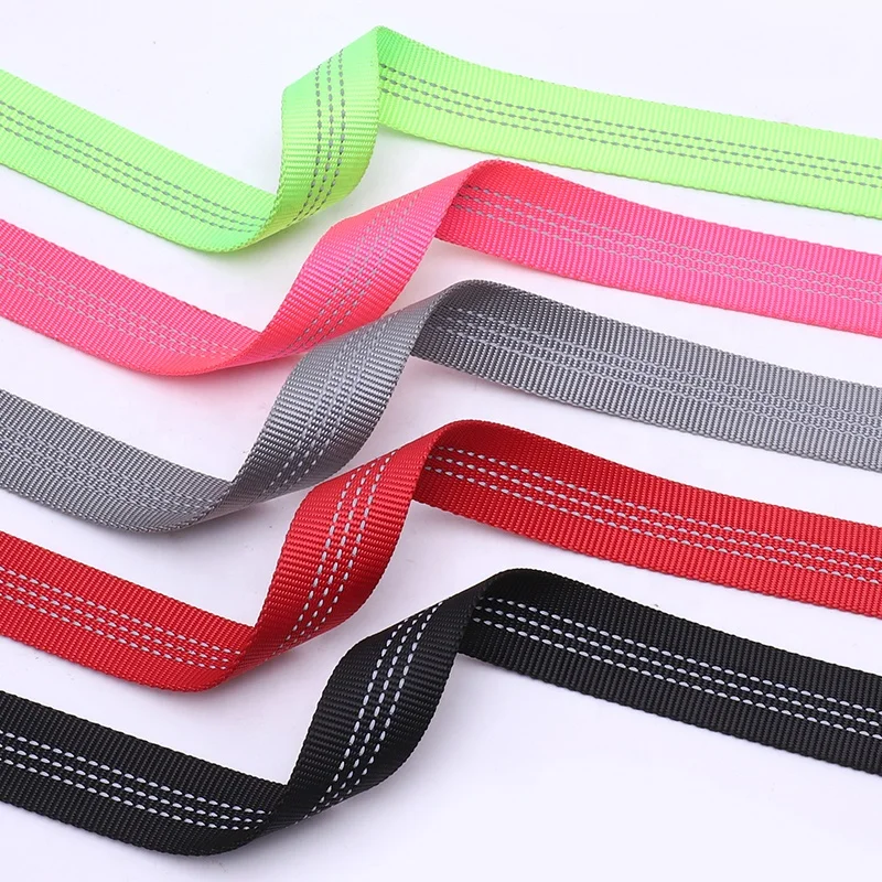 Factory Customized Design Jacquard Nylon Reflective Webbing Straps For Pet Dog Collar Leash