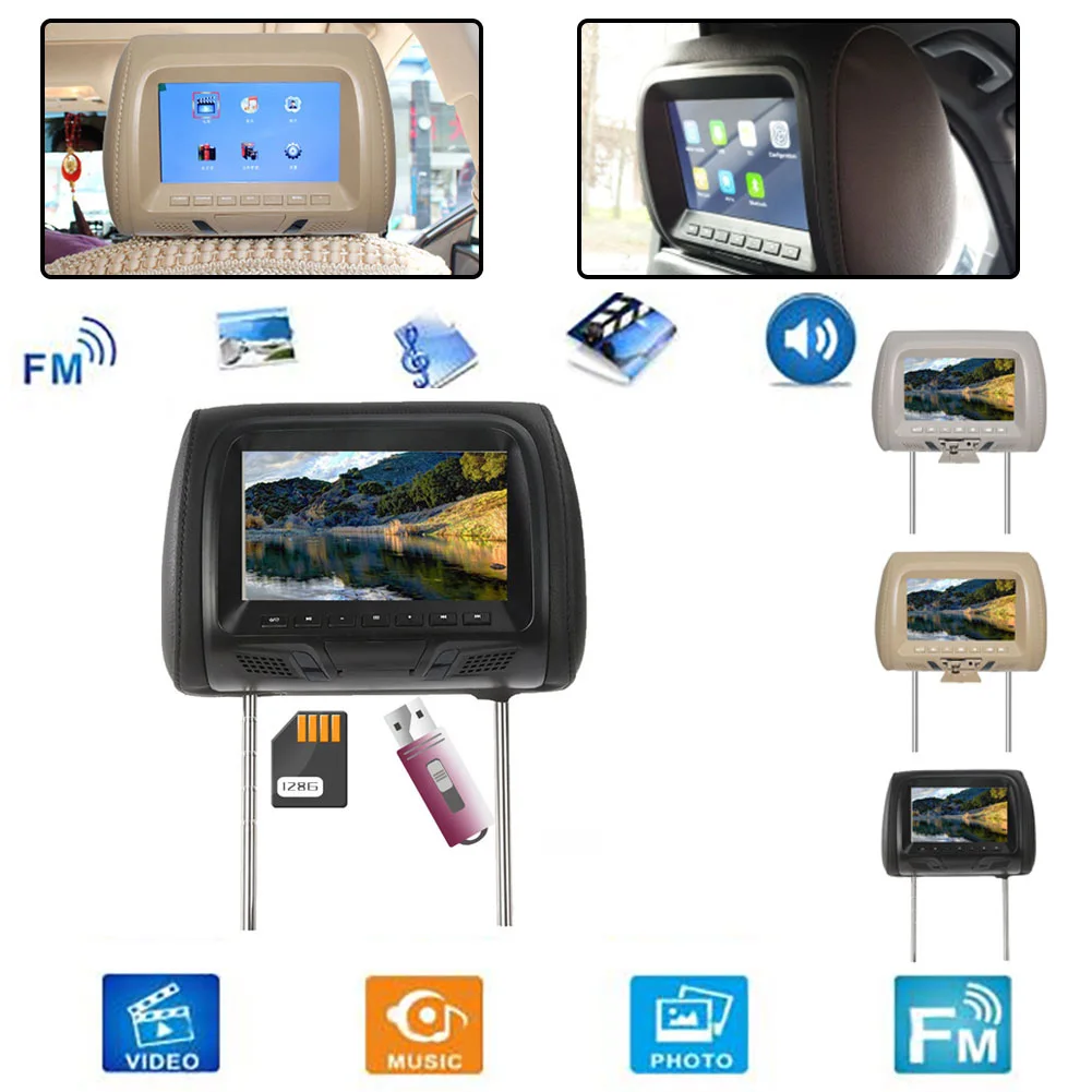 Car Headrest AV Player Back Seat Monitor Accessories Screen For Car Back Seat Display
