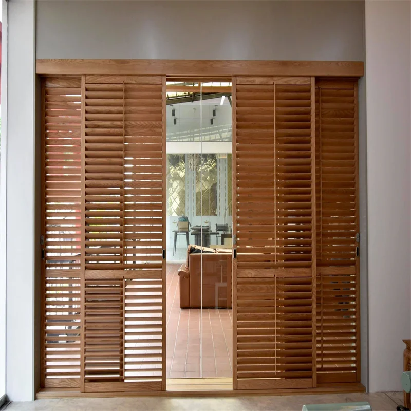Real Hardwood wooden plantation shutter parts for windows direct from china