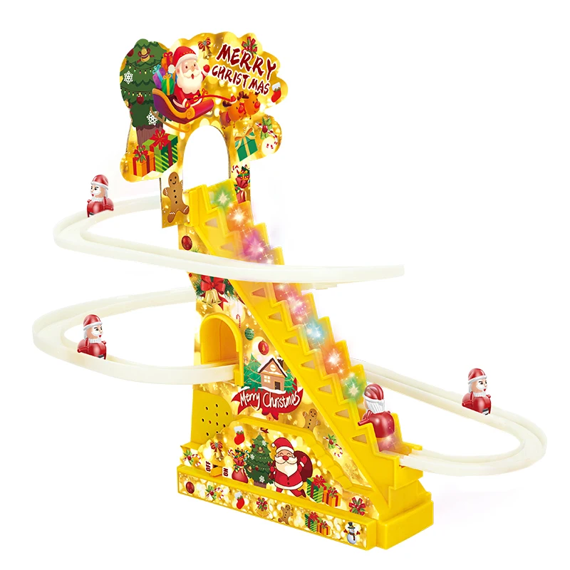 Christmas track slide stairs toys Plastic Game Set Race Electric Slide Track Toys Game