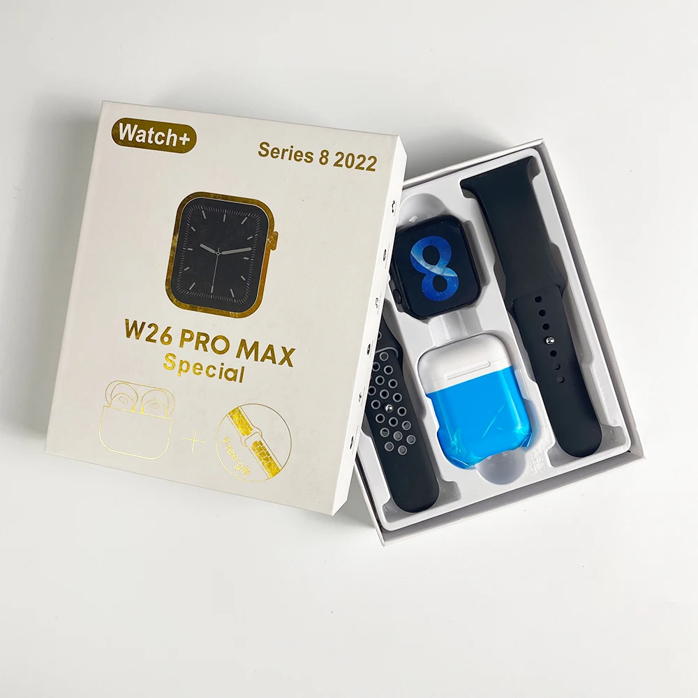 2023 Latest W26 pro max special mart watch with airbuds heart rate wireless earphone 2 in 1  smartwatch with TWS earbuds