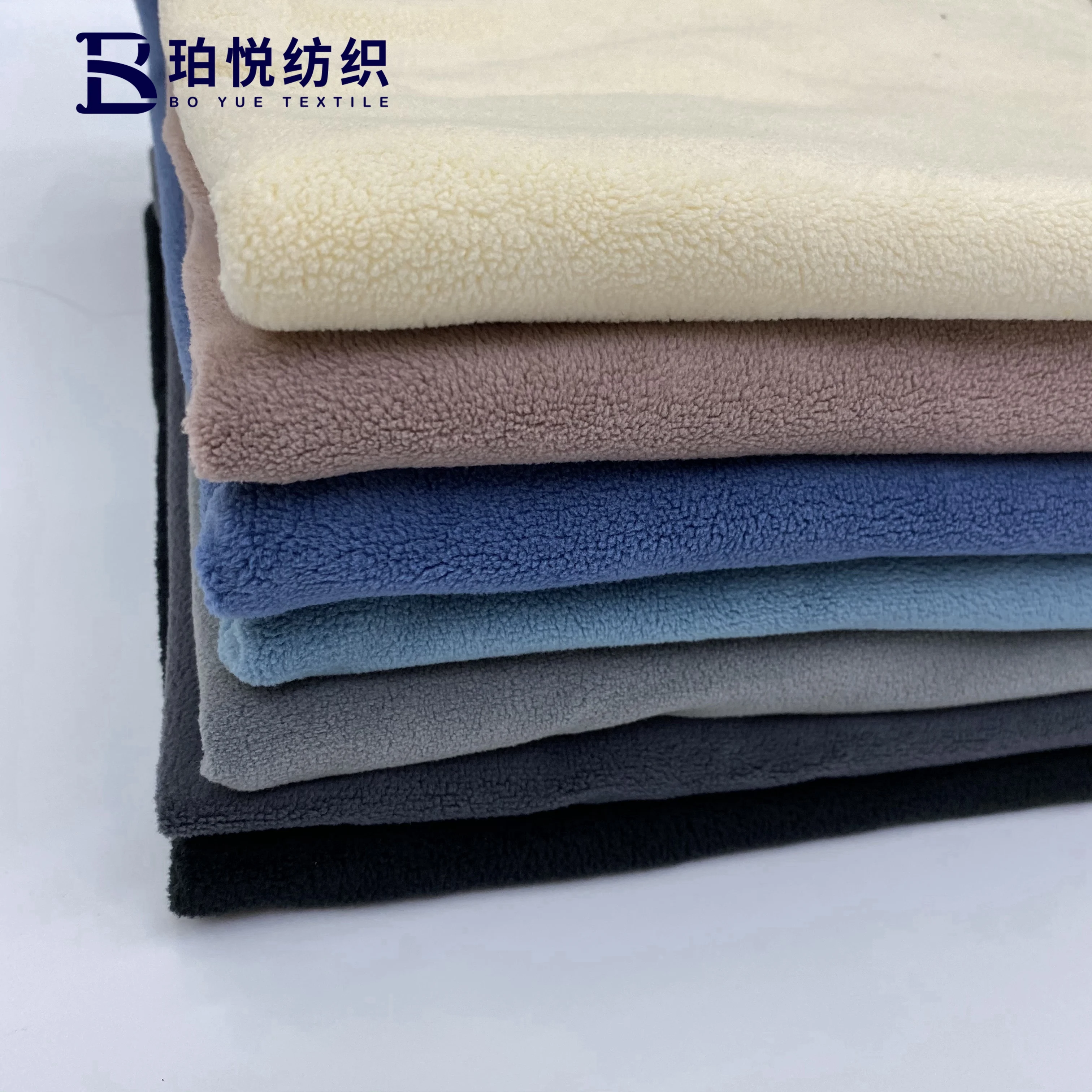 in stock lot super soft  94 polyester 6 spandex tricot anti pilling polar fleece fabric for garment