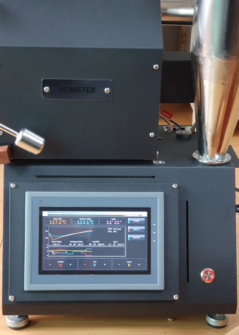 Dalian Amazon Digital Screen Display Thermometer Destoner Used 500g Cost Continuous Cooling Bean Machine Coffee Roaster